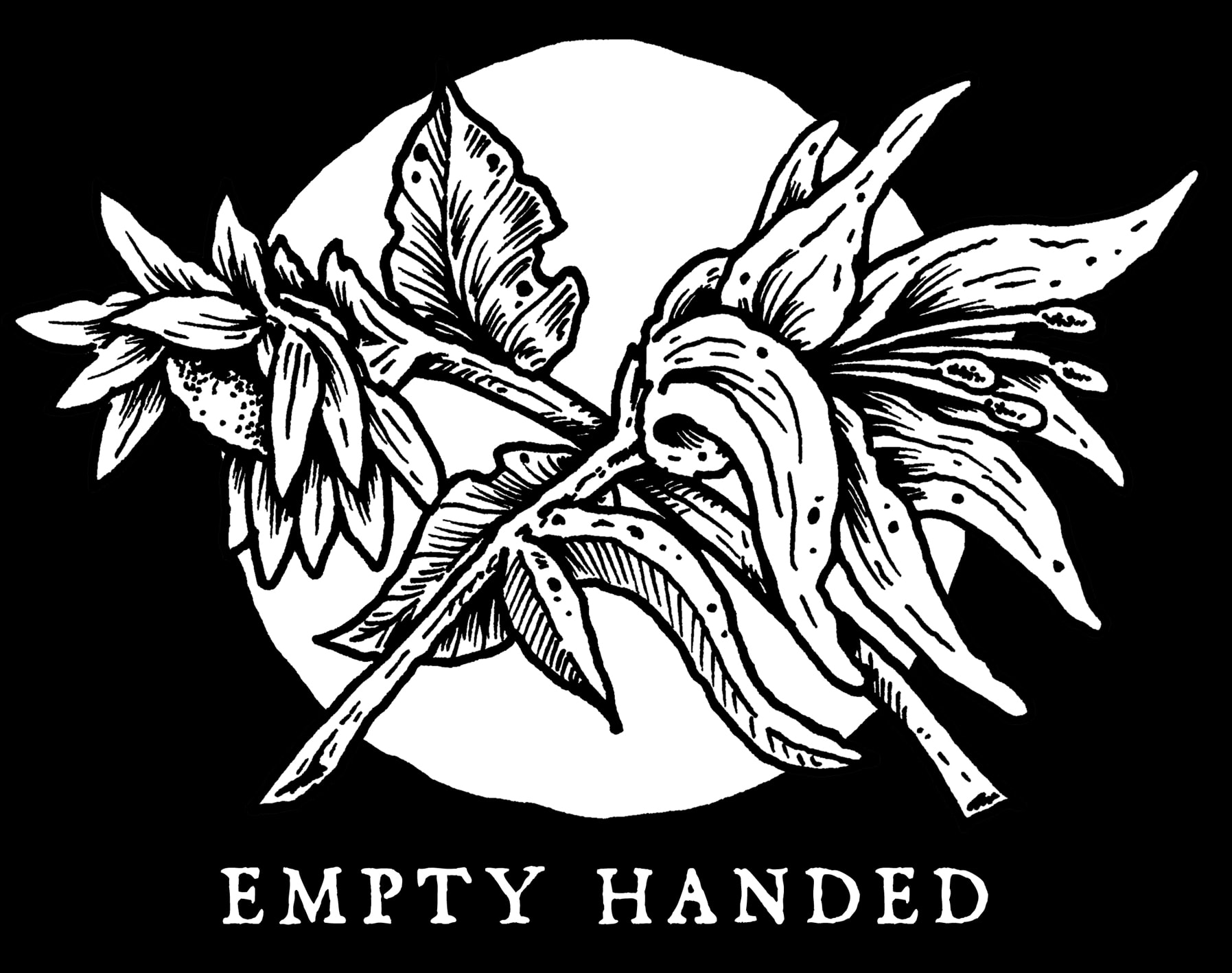 Shirtdesign für EMPTY HANDED. 
Blumen sind vergänglich. Alles Andere auch.